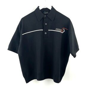 Prada AW/18 Nero Logo Oversized Knit Polo